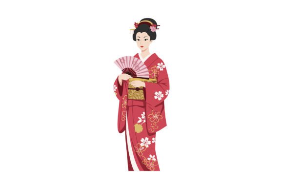 Download Japanese Woman in Traditional Kimono Hol - Traditional kimono Collection