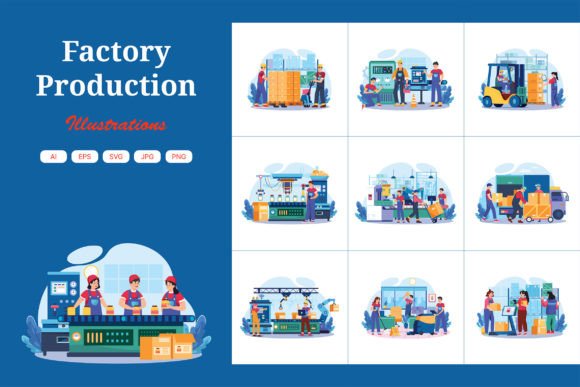 Download M683_Factory Illustration Pack 2 - Factory illustration Collection