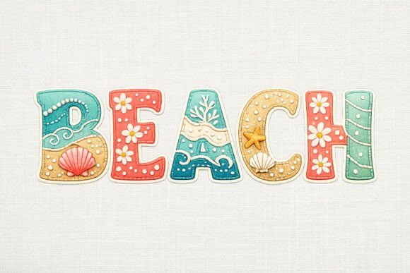 Download BEACH Coastal Applique Summer PNG Arts - Coastal Collection