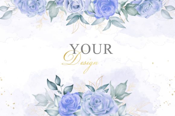 Download Watercolor Blue Flower Background Design - Flower background Collection