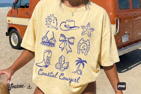 Download Summer Coastal Cowgirl Doodles SVG PNG - Coastal Collection
