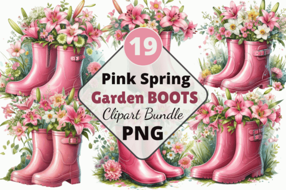 Download Pink Spring Boots Clipart Png Bundle - Spring boots Collection
