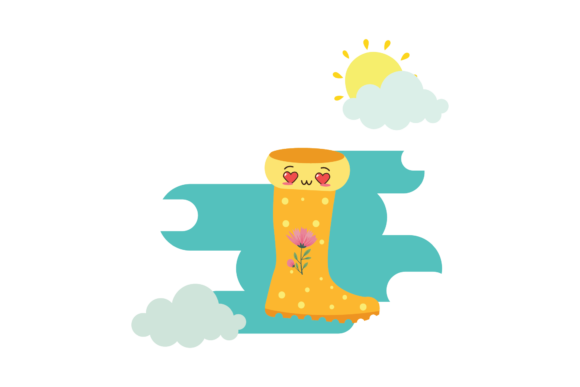Download Spring Boots Flower Kawaii Background - Spring boots Collection