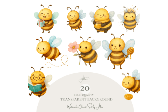 Download Cute Bee Clipart Set - Premium Resources