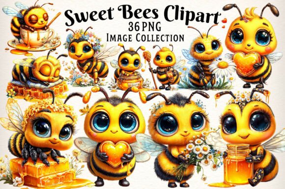 Download Sweet Bees Clipart, Cute Bee Clipart - Cute bee Collection