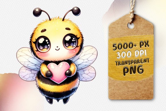 Download Cute Bee Holding a Heart - Premium Bundle