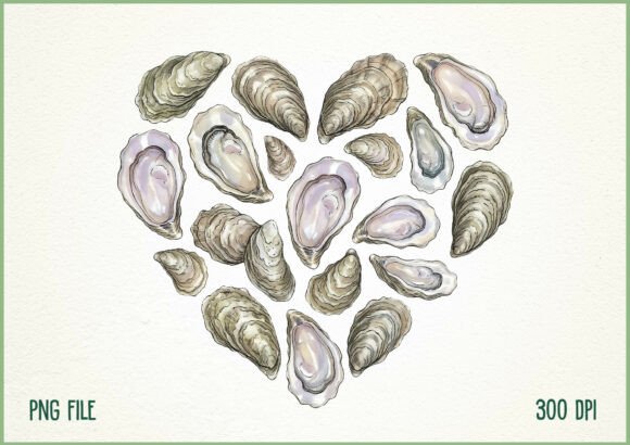 Download Oyster Shell Heart Coastal Sea Life PNG - Coastal Collection