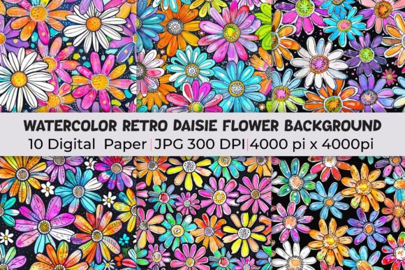 Download Retro Daisy Flower Background - Flower background Collection