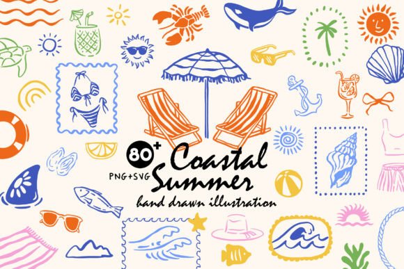 Download Coastal Summer Beach Illustration - Coastal Collection