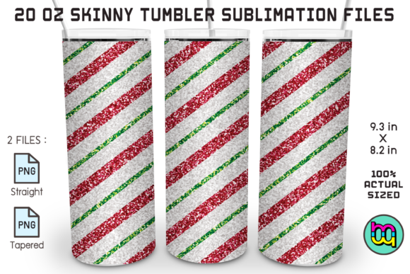 Download Candycane Glitter Skinny Tumbler 20oz - Candycane Collection