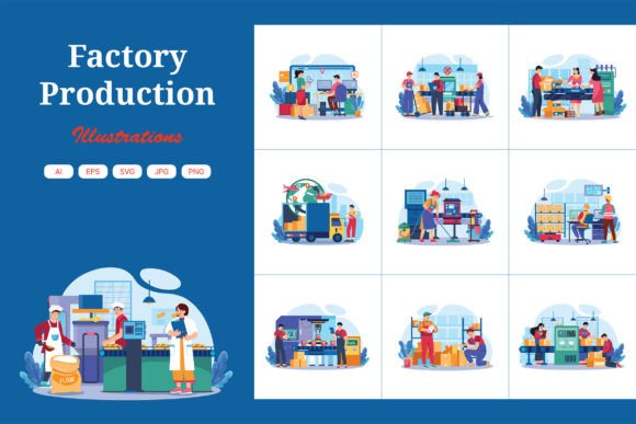 Download M683_Factory Illustration Pack 1 - Factory illustration Collection