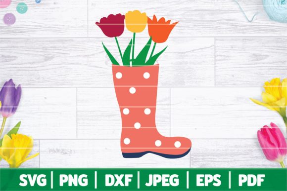 Download Spring Boots with Flowers SVG - Spring boots Collection