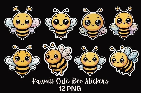 Download Kawaii Cute Bee Stickers - Premium Resources